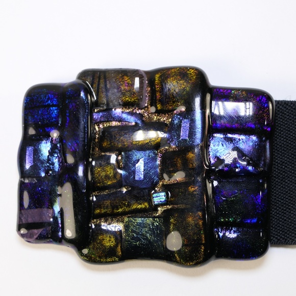 Dichroic Glass Decorated Stretch Fashion Statement Belt Women\'s Small main image 4